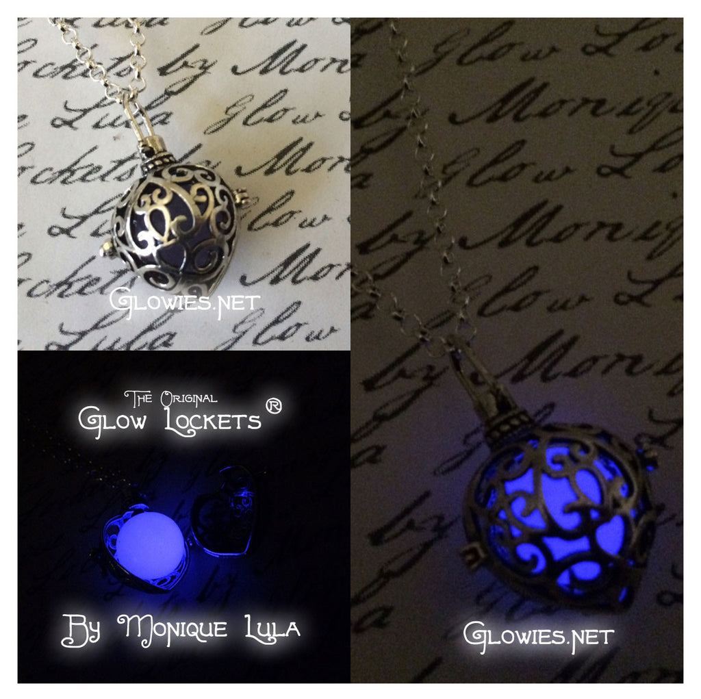 Purple Orb Glow Locket ® Heart Glowing Necklace