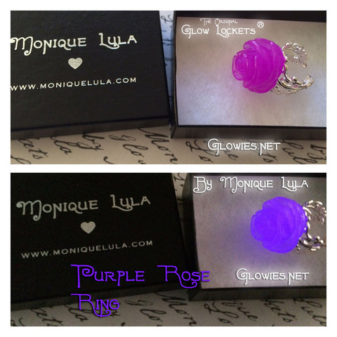 Purple Glowing Rose Ring