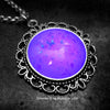 Purple Glowing Opal Victorian Round Necklace