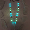 Crystal Quartz Wand Glow in the Dark Beaded Stars Long Necklace