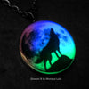 Rainbow Howling Wolf with Full Moon
