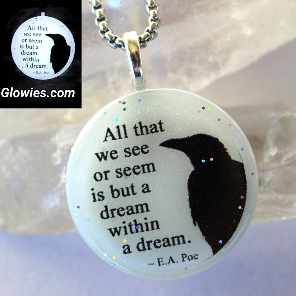 Raven Quote Glow Necklace