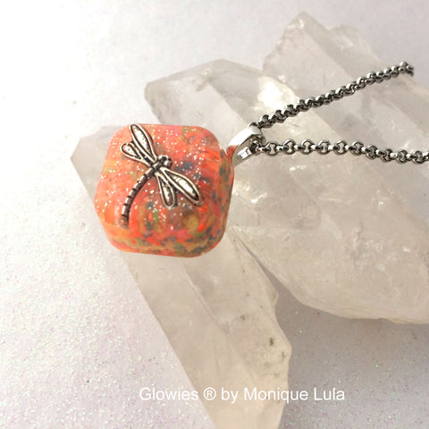 Frozen Dragonfly Glow Necklace