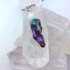 Healing Stone Aurora Borealis Rainbow Hematite Glow Orb Necklace