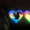 Rainbow Glow Heart Necklaces - Squirrel & Frog