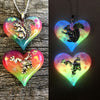 Rainbow Glow Heart Necklaces - Squirrel & Frog