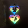 Rainbow Glow Heart Necklaces - Squirrel & Frog