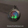 Rainbow Tree of Life Glowing Locket Necklace