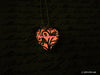 Red Flying Heart of Winter Glow Necklace with Wings
