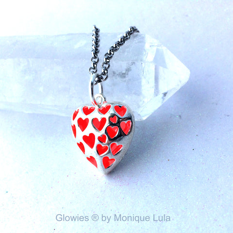 Glowing Red Love Spell Heart Necklace