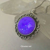Purple Glowing Opal Victorian Round Necklace