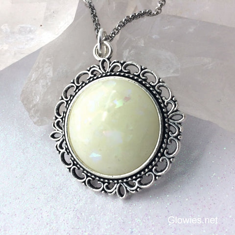 Glowing Opal Victorian Round Necklace