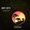 Elephant Sunset Safari Art Glow Necklace