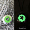 Lucky Shamrock Four 4 Leaf Clover Saint Patricks Day Glow Locket