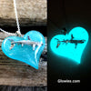 Glow in the dark Shark Heart Necklace