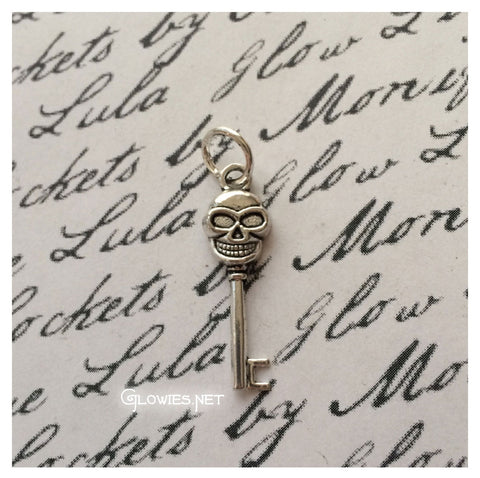 Smiling Skeleton Key Charm