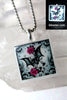 Skull Bat & Roses Glow in the dark Necklace