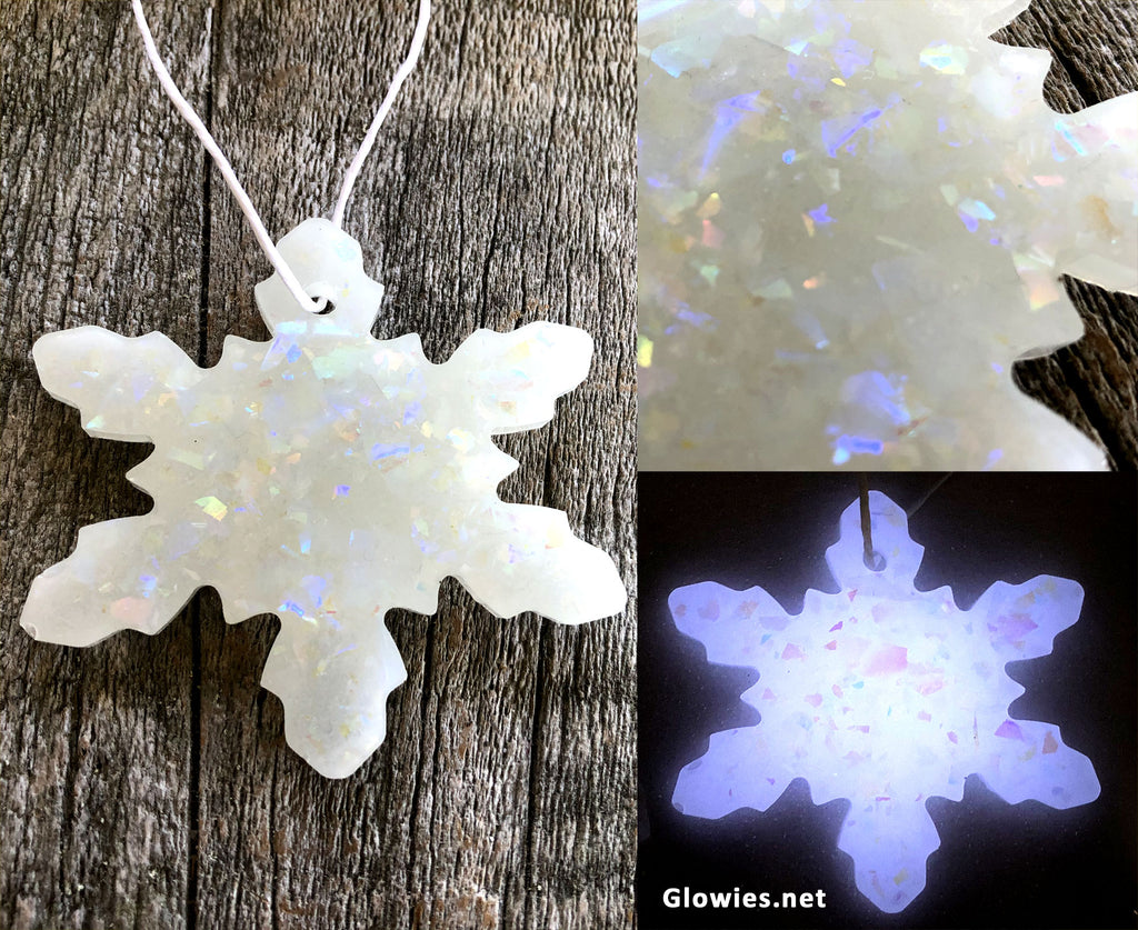 Opal Snowflake Glow in the dark Ornament