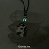 Black Enamel Unicorn in Outer Space Necklace