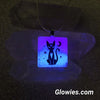 Square Moon Kitty Cat Glow in the dark Necklace