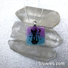 Square Moon Kitty Cat Glow in the dark Necklace