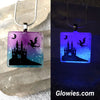 Dragon Flying Over Castle Glow in the dark Necklace