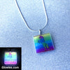 Square Rainbow Unicorn Glow in the dark Necklace