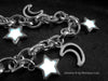 Crescent Moons & Glowing Stars Link Charm Bracelet