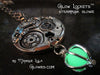 Steampunk Gears Glow Orb Locket Glowie Pendant Silver