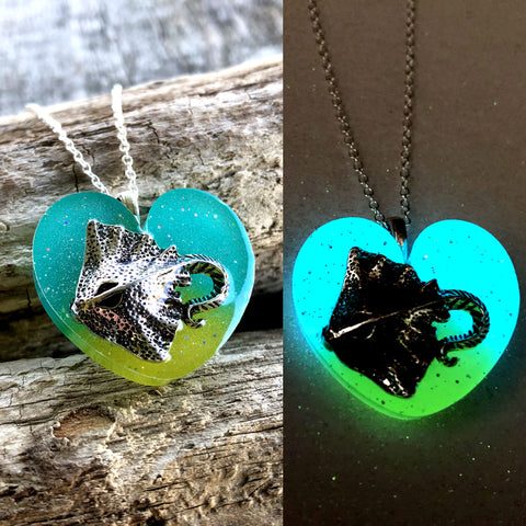 Stingray Glow Heart Necklace