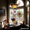 Stained Glass Rose Sun Catcher Glow Decor