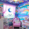Aqua Purple Glow Moon Sun Catcher Rain Drop Mobile