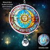 Sun With Two Moons Glow Sun Catcher with Crystal