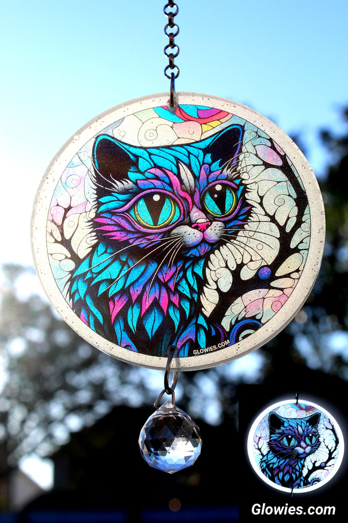 Kitty with Big Eyes Sun Glow Sun Catcher with Crystal