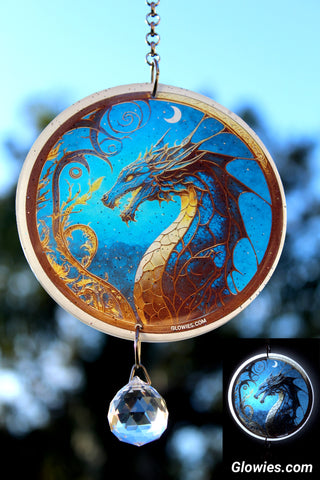 Celestial Dragon Glow Sun Catcher with Crystal