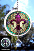 Fleur De Lis Glow Sun Catcher with Crystal