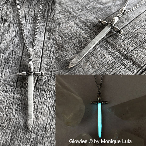 Excalibur Glowing Sword necklace