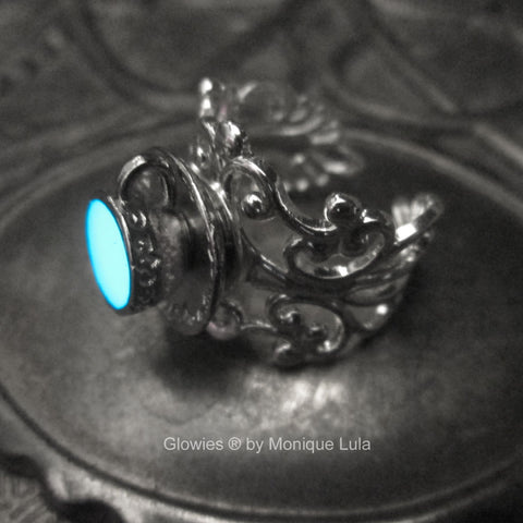 Glowing Tea Cup Alice in Wonderland Ring