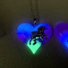 Aurora Borealis Twilight Unicorn glow in the dark Lula Heart Necklace