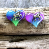 Aurora Borealis Twilight Unicorn glow in the dark Lula Heart Necklace