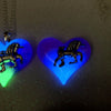 Aurora Borealis Twilight Unicorn glow in the dark Lula Heart Necklace
