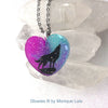 Howling Wolf Glow Heart Necklace