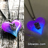 Owl Heart Glow in the dark Necklace