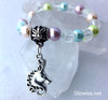 Unicorn Glow in the Dark Glass Pastel Pearls Beaded Stackable Bracelet