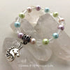 Unicorn Glow in the Dark Glass Pastel Pearls Beaded Stackable Bracelet