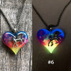 Rainbow Glow Lula Heart with Unicorn Inside Necklace