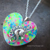 Unicorn Heart Glow in the dark necklace