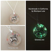 Unicorn Flying Through Rainbow Night Sky Glow Necklace