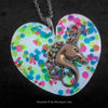 Unicorn Heart Glow in the dark necklace