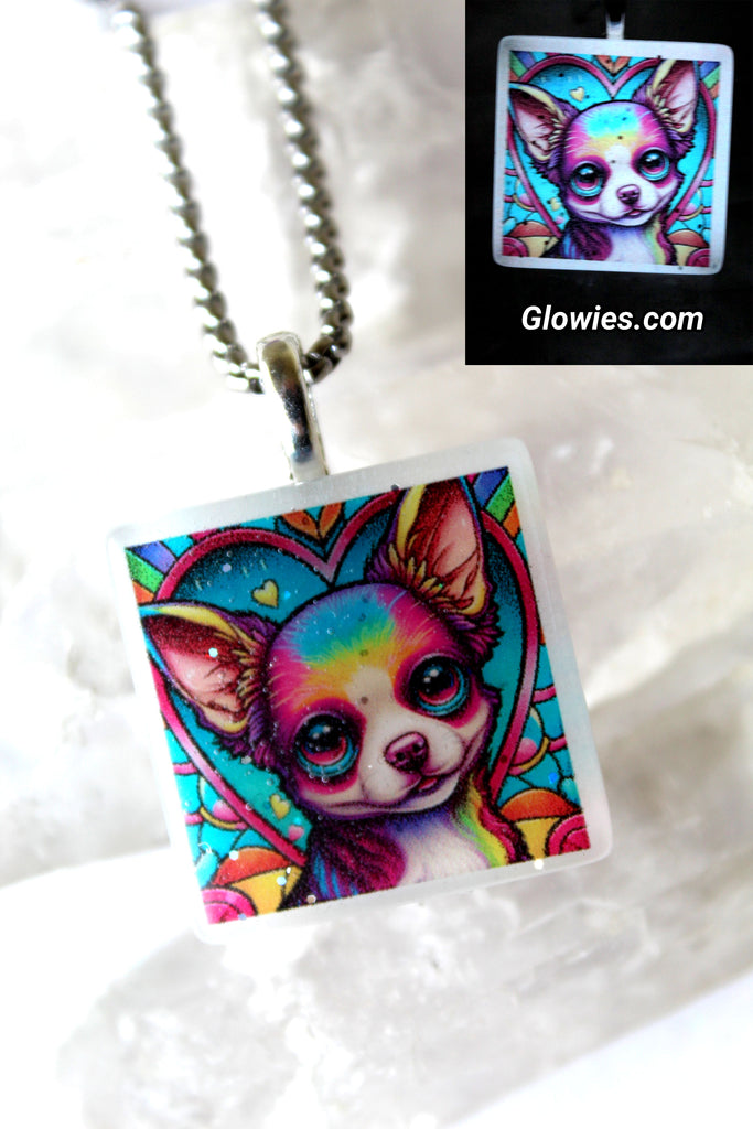 Valentine Dogs Glow in the dark Necklace - Choose your breed